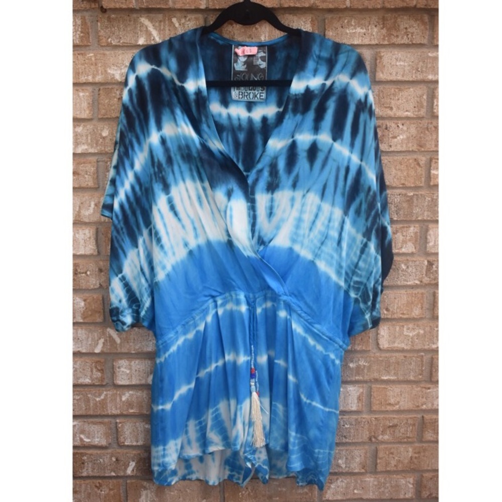 Young Fabulous & Broke Tie Dyed Blue Romper